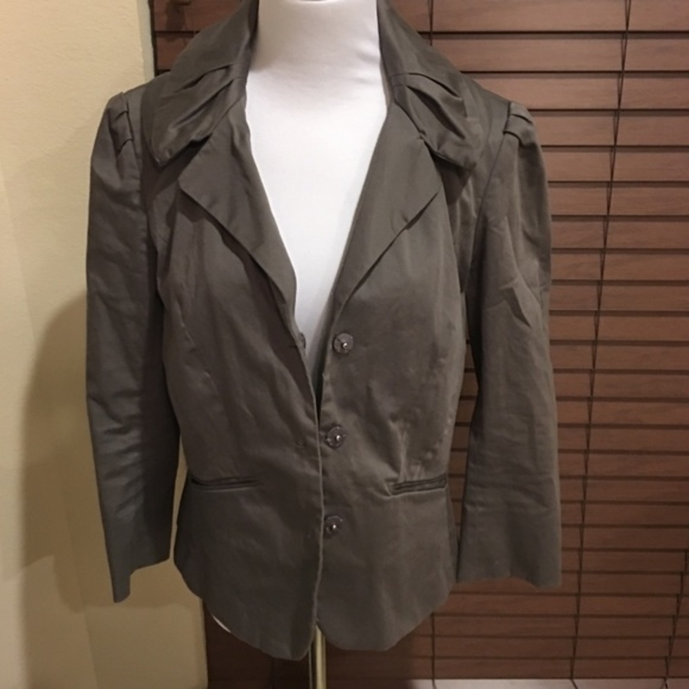 Ann Taylor Loft Utility Gray Jacket Medium - image 1